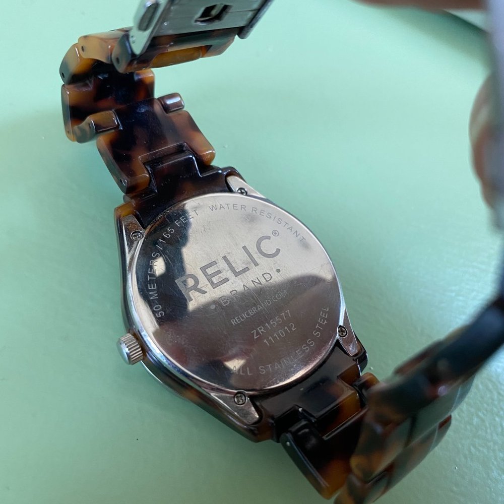 Relic/Fossil Tortoise Shell Watch EUC LOOK! - Picture 4 of 9